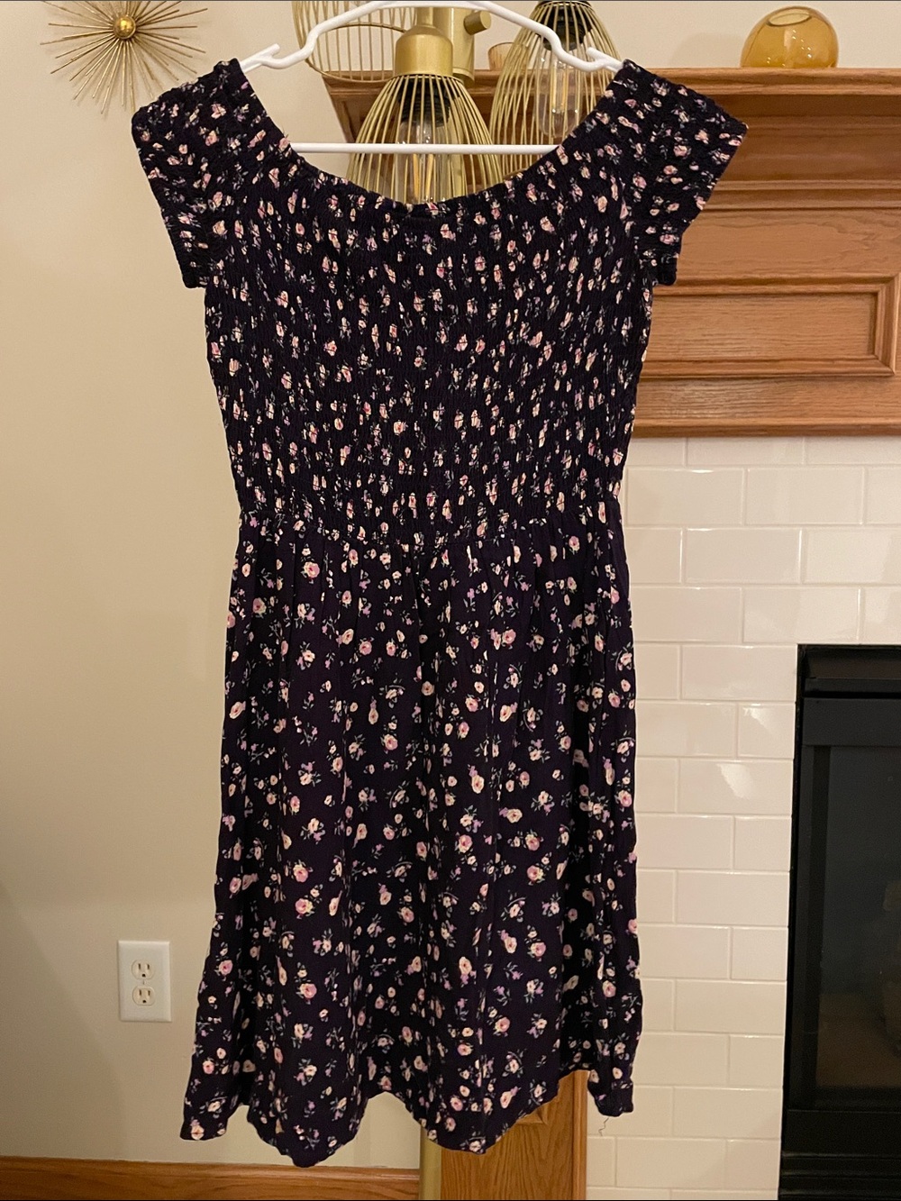 Mossimo Supply Co. navy dress with pink and cream floral print